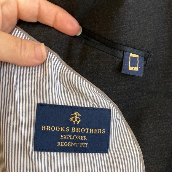 Brooks Brothers Explorer Jacket Men 44L Gray Wool Stretch Blazer Regent Fit - Picture 11 of 14